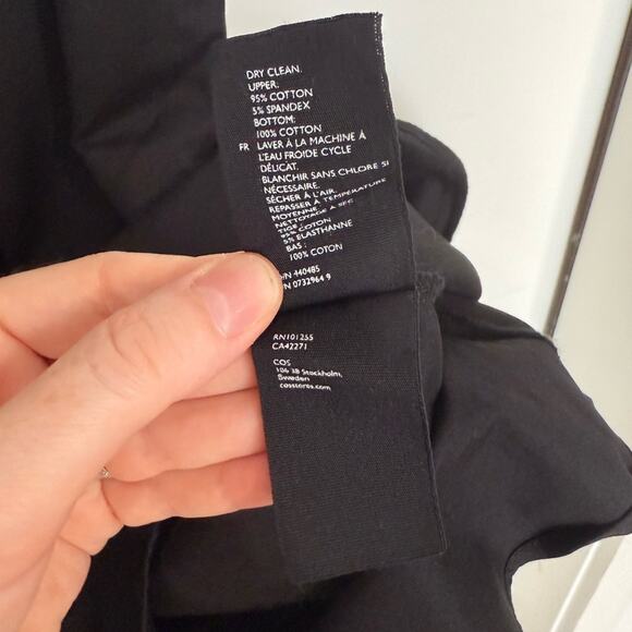 COS Minimal A-Line Black Lagenlook Midi Dress - Picture 6 of 8